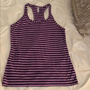 Purple Striped Gap Fit Breathe Fitted Tank